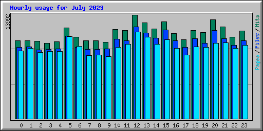 Hourly usage for July 2023